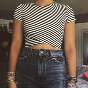 Forever 21 striped crop top size S
